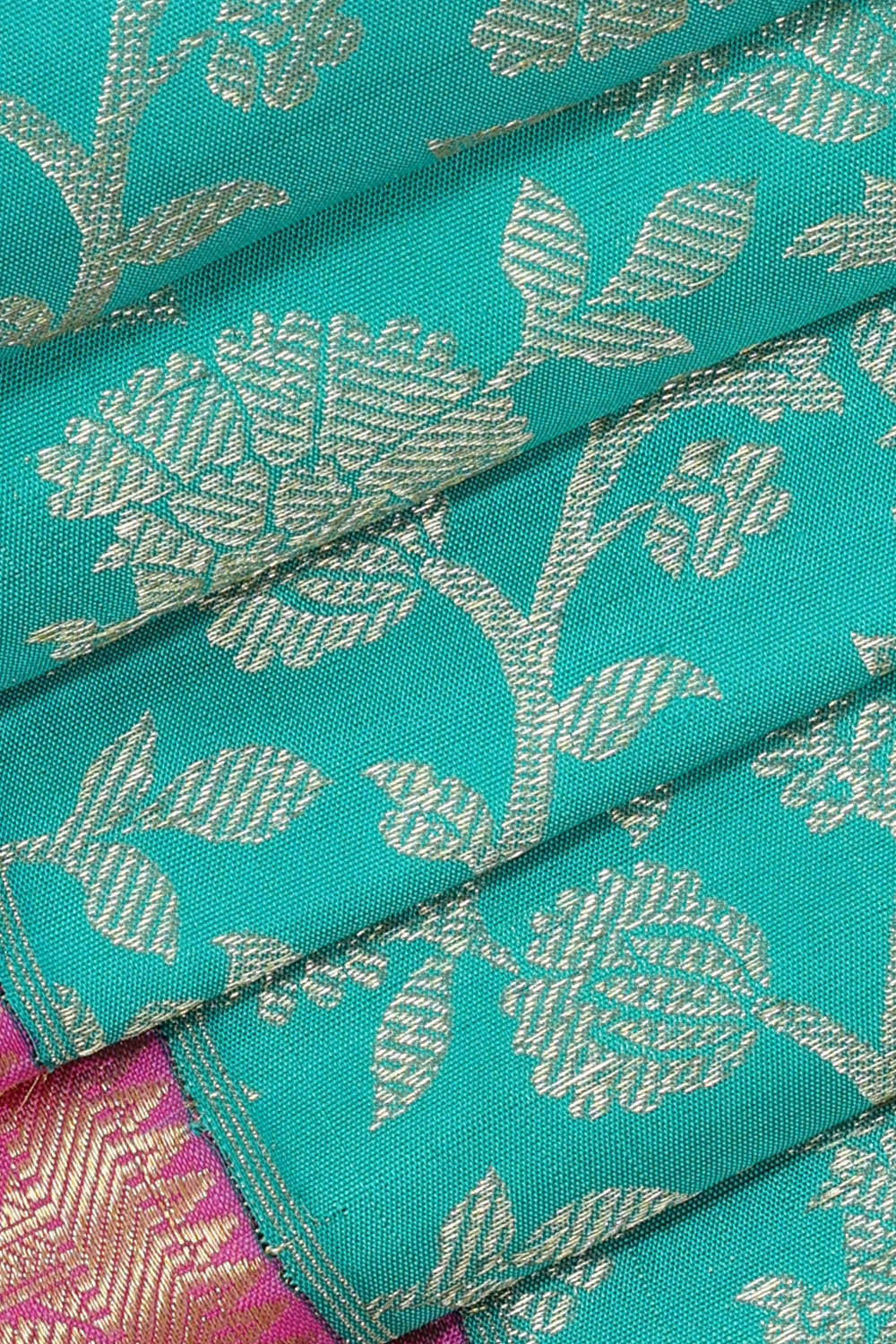 Kanchipattu Turquoise Blue Brocade Saree