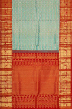 Image of Kanchipattu Ice Blue Brocade Saree