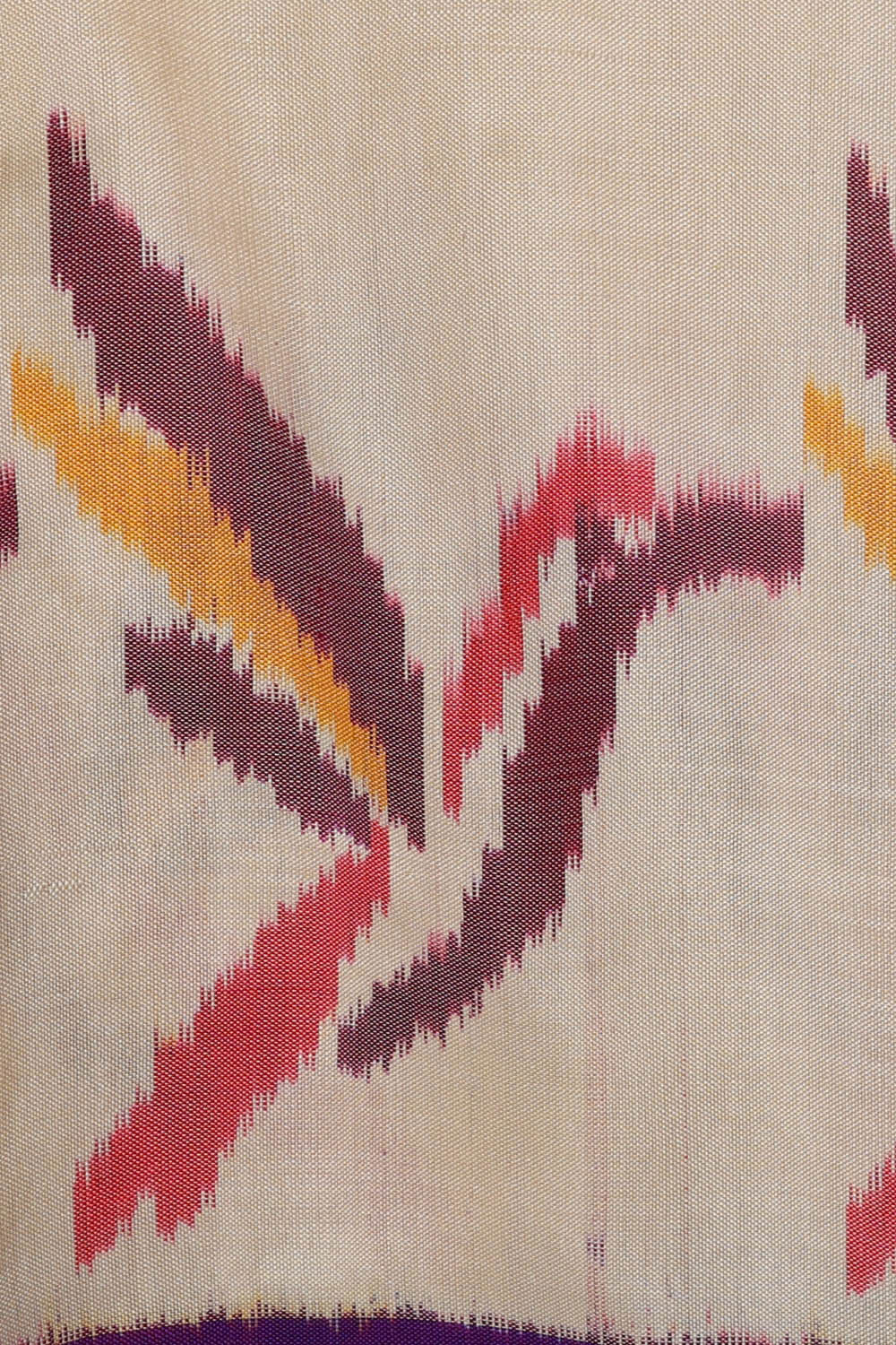 Pochampally Ikat Silk Cream Saree