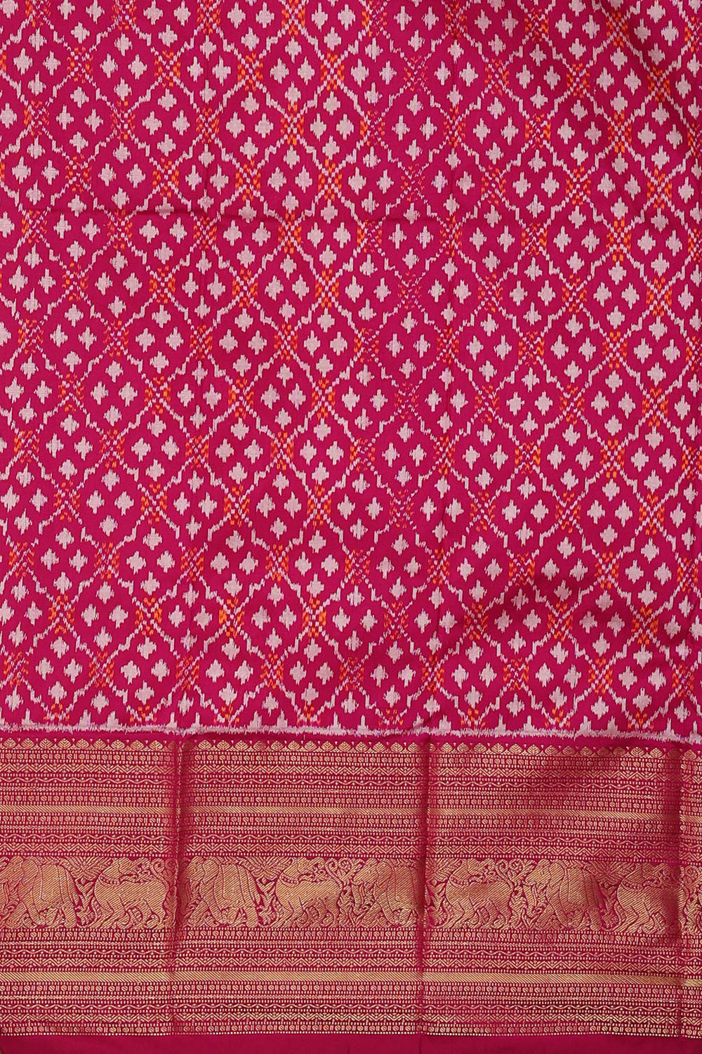 Pochampally Ikat Silk Cream Saree