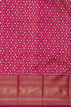 Image of Pochampally Ikat Silk Cream Saree