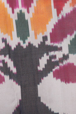 Image of Pochampally Ikat Silk Cream Saree