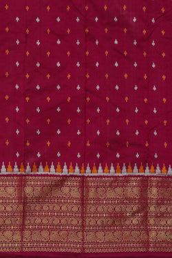 Image of Pochampally Ikat Silk Cream Saree