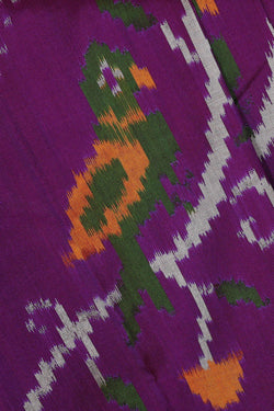 Image of Pochampally Ikat Silk Violet Saree