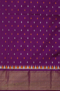 Image of Pochampally Ikat Silk Violet Saree