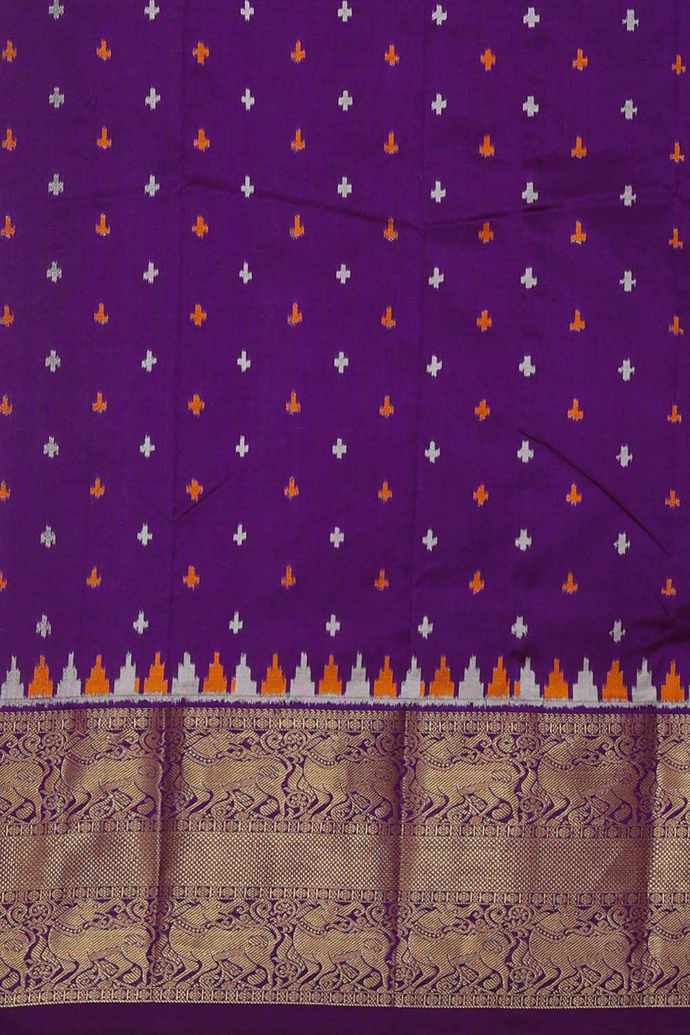 Image of Pochampally Ikat Silk Light Red Saree