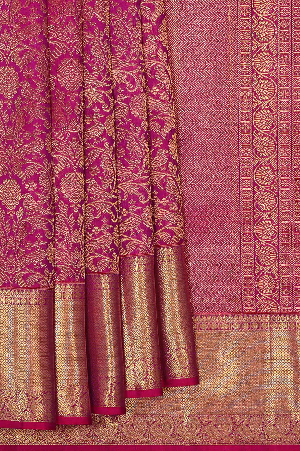 Kanchipattu Magenta Brocade Saree