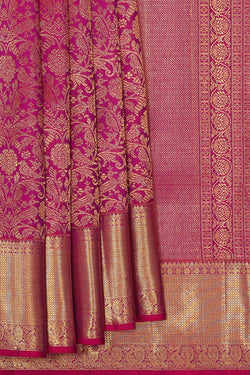 Image of Kanchipattu Magenta Brocade Saree