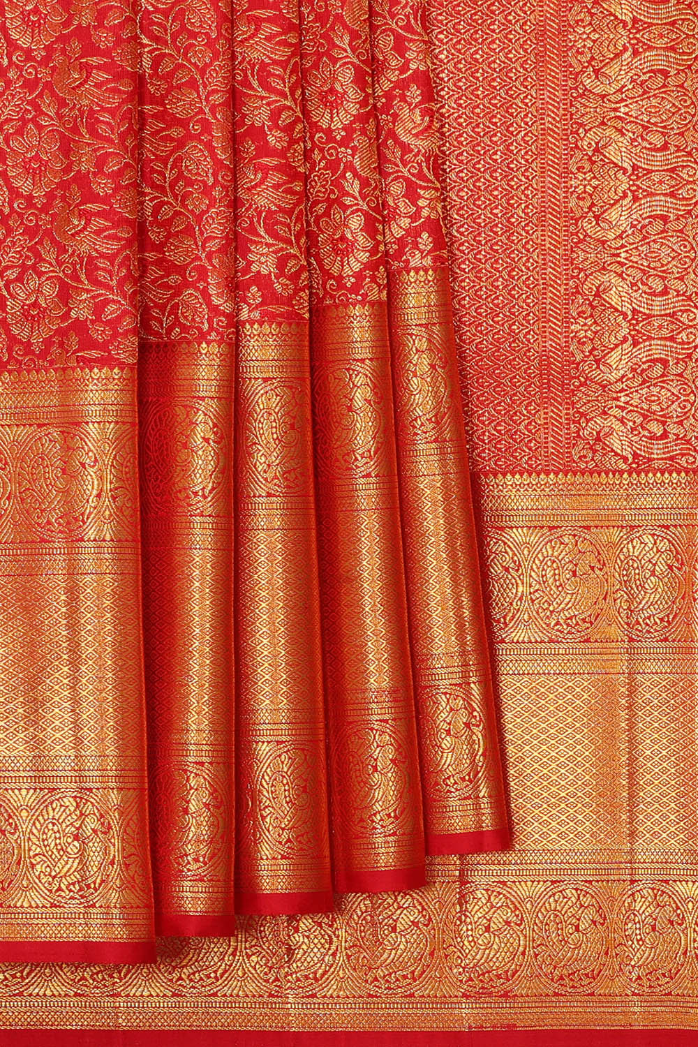 Image of Kanchipattu Red Brocade Saree