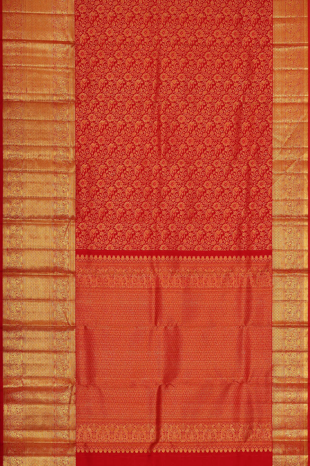 Image of Kanchipattu Red Brocade Saree