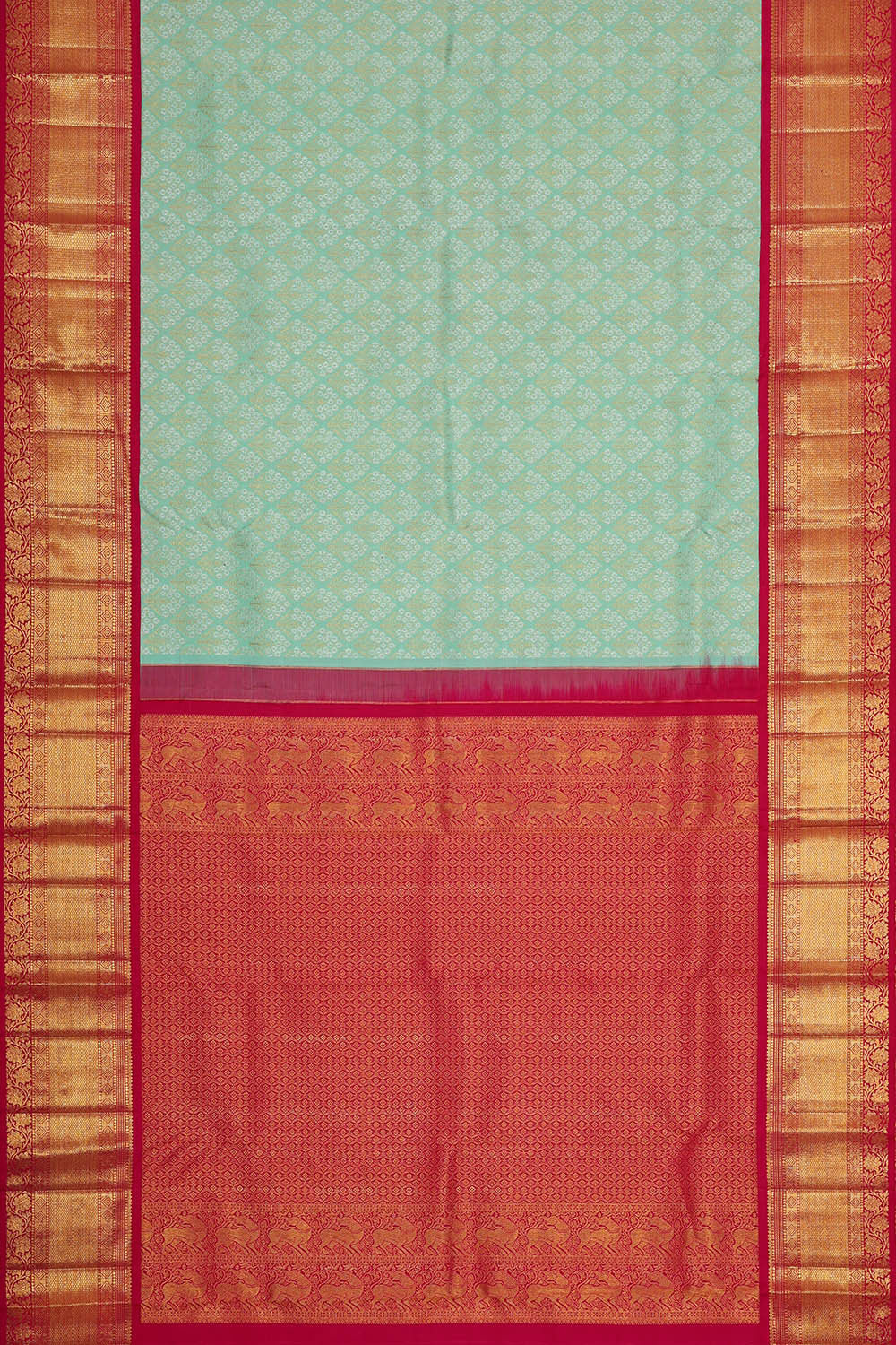 Kanchipattu Light Sea Green Brocade Saree