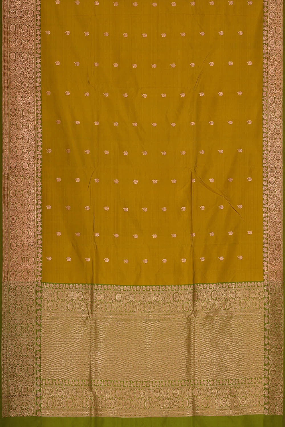 Image of Banarasi Khatan Mehndi Green Saree