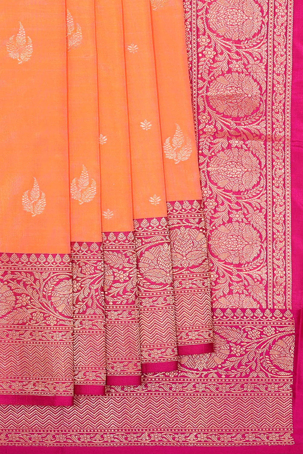 Image of Banarasi Khatan Peach Saree
