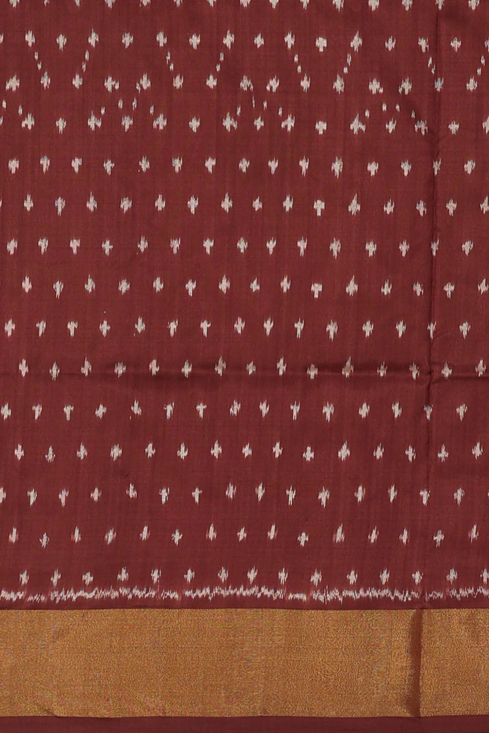 Image of Ikat Silk Maroon Saree