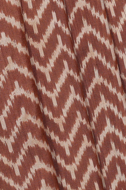 Image of Ikat Silk Brown Saree