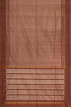 Image of Ikat Silk Brown Saree