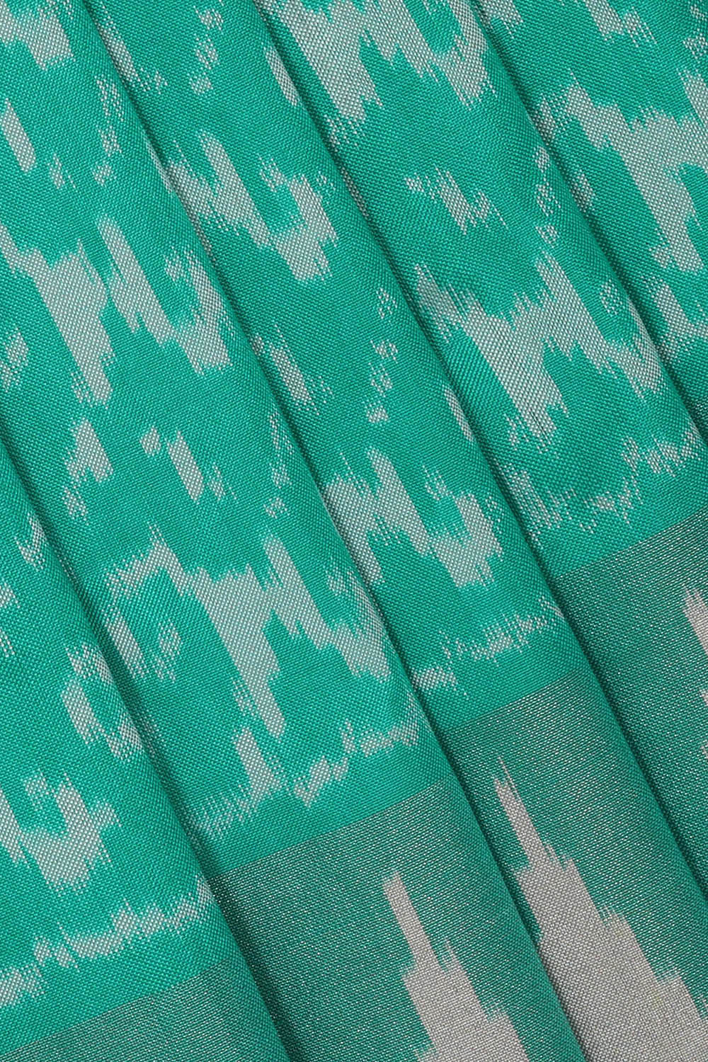 Ikat Silk Sea Green Saree