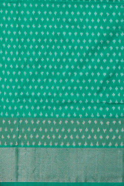 Image of Ikat Silk Sea Green Saree