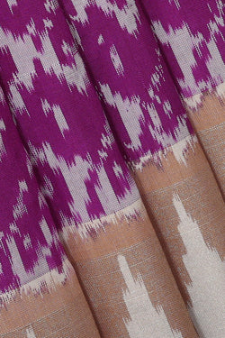 Image of Ikat Silk Purple Saree