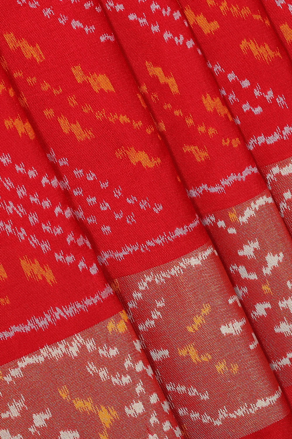 Ikat Silk Red Saree