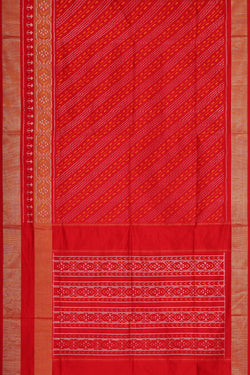 Image of Ikat Silk Red Saree