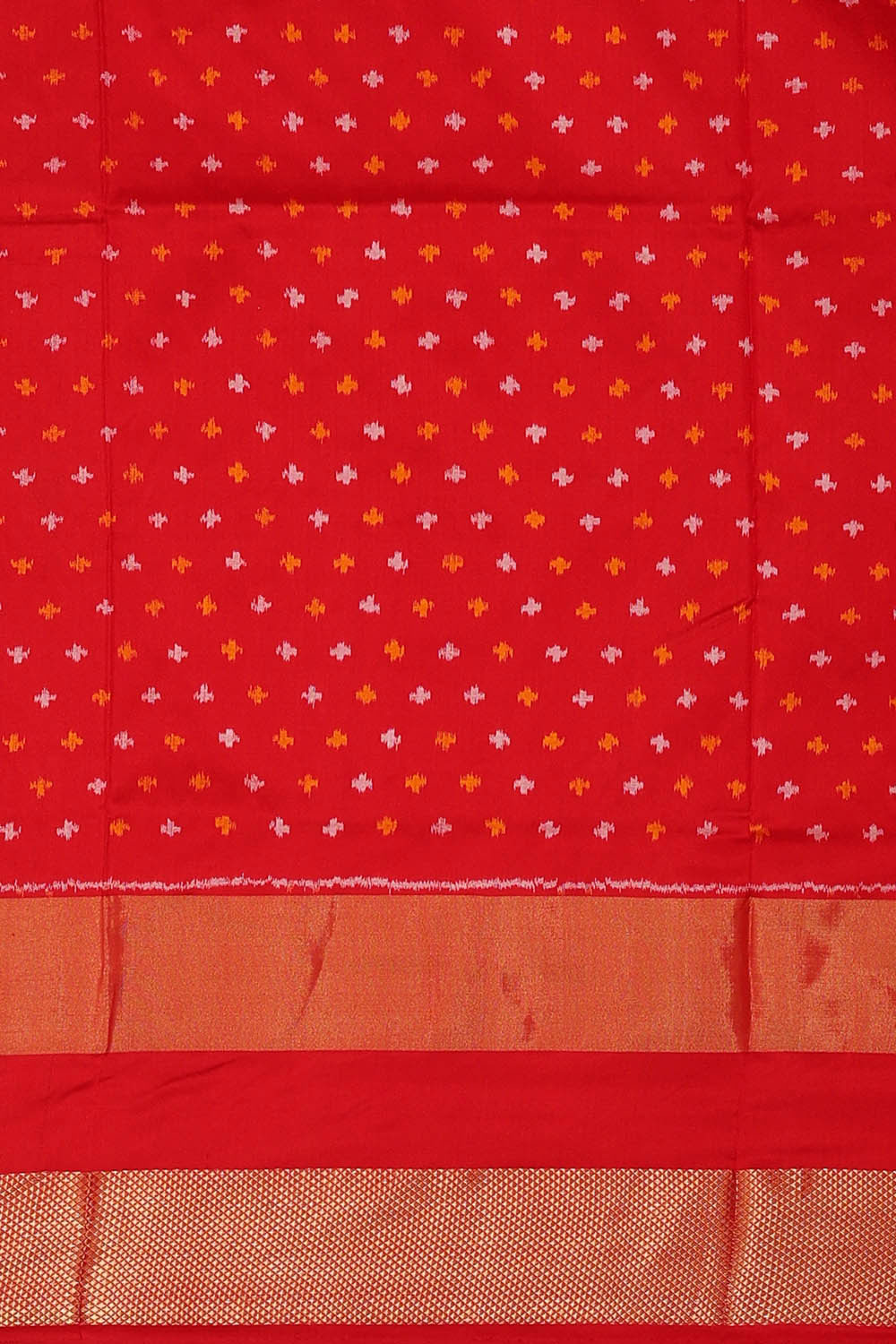 Ikat Silk Red Saree