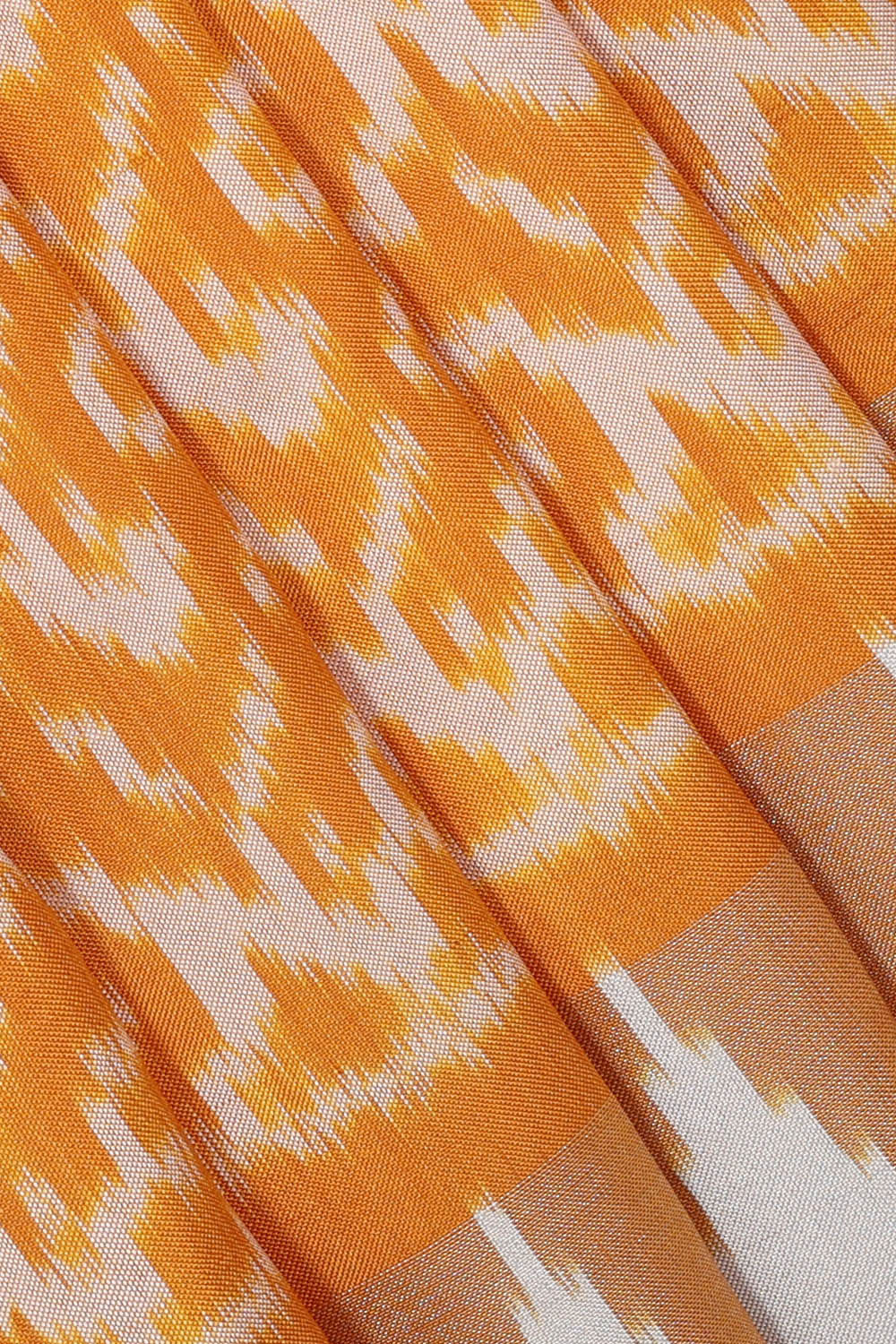 Image of Ikat Silk Mustard Yellow Saree