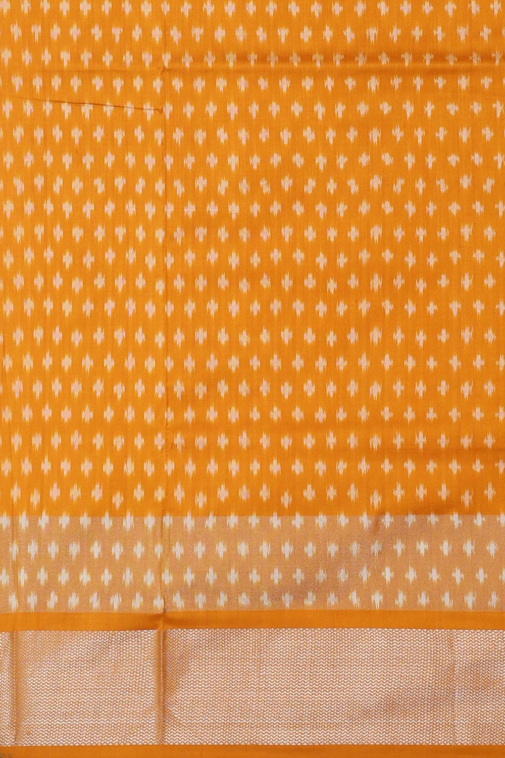 Image of Ikat Silk Mustard Yellow Saree