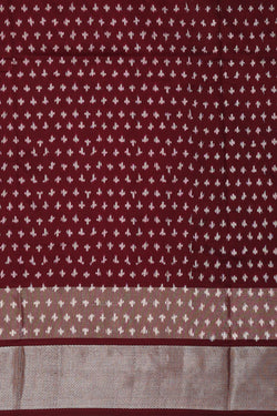 Image of Ikat Silk Dark Red Saree