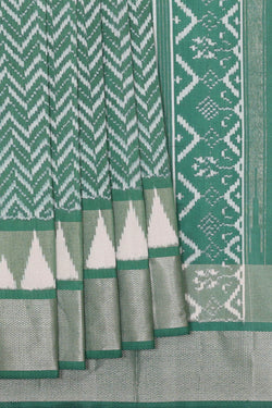 Image of Ikat Silk Green Saree