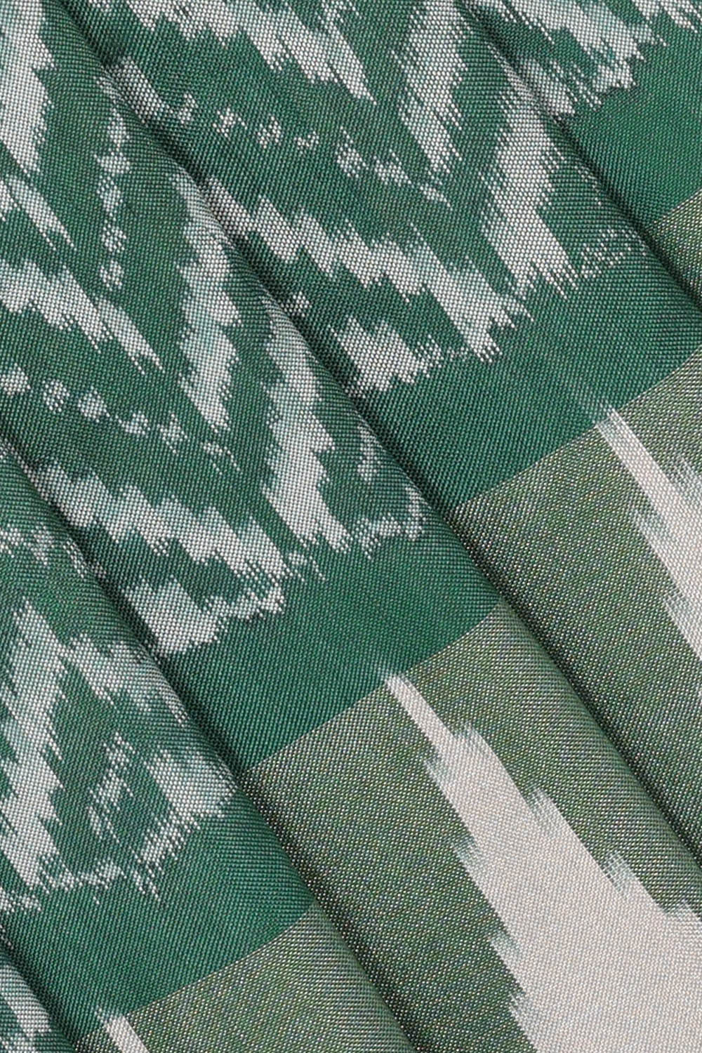 Ikat Silk Green Saree