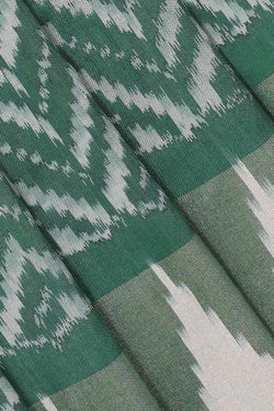 Image of Ikat Silk Green Saree