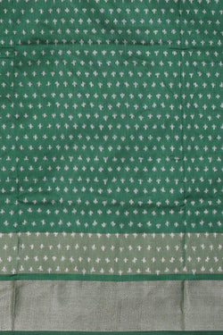 Image of Ikat Silk Green Saree