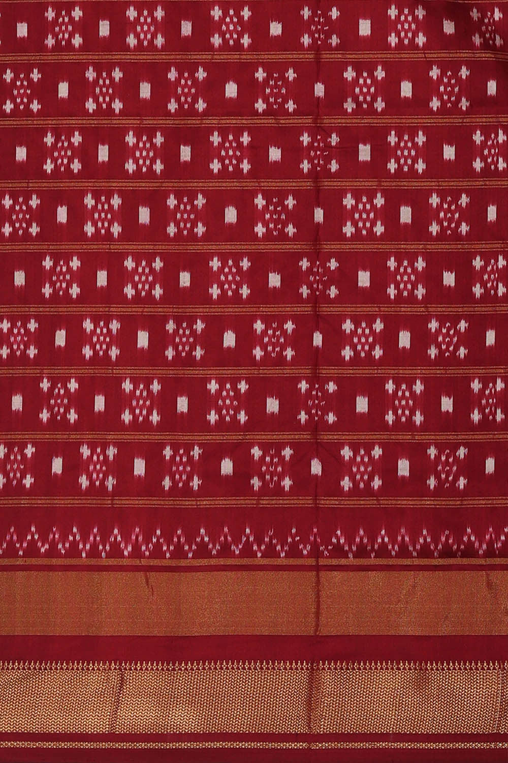 Ikat Silk Light Red Saree