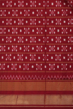 Image of Ikat Silk Light Red Saree