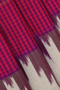 Image of Ikat Silk Magenta Saree