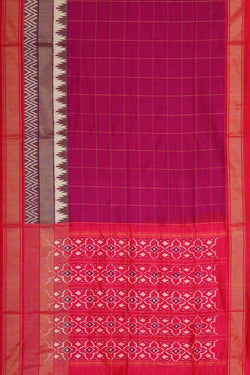 Image of Ikat Silk Magenta Saree