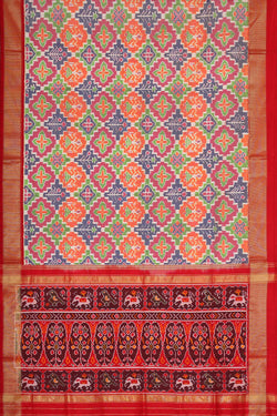 Image of Ikat Silk Multicolour Saree