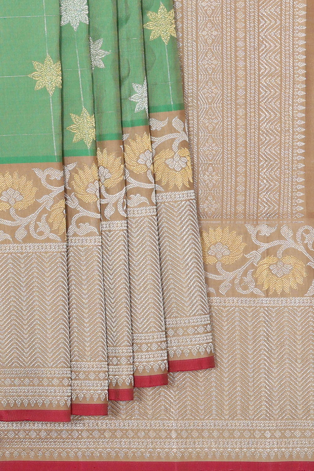 Image of Gadwal Silk Green Saree