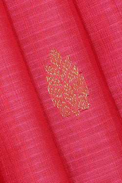 Image of Gadwal Silk Cotton Peach Pink Saree