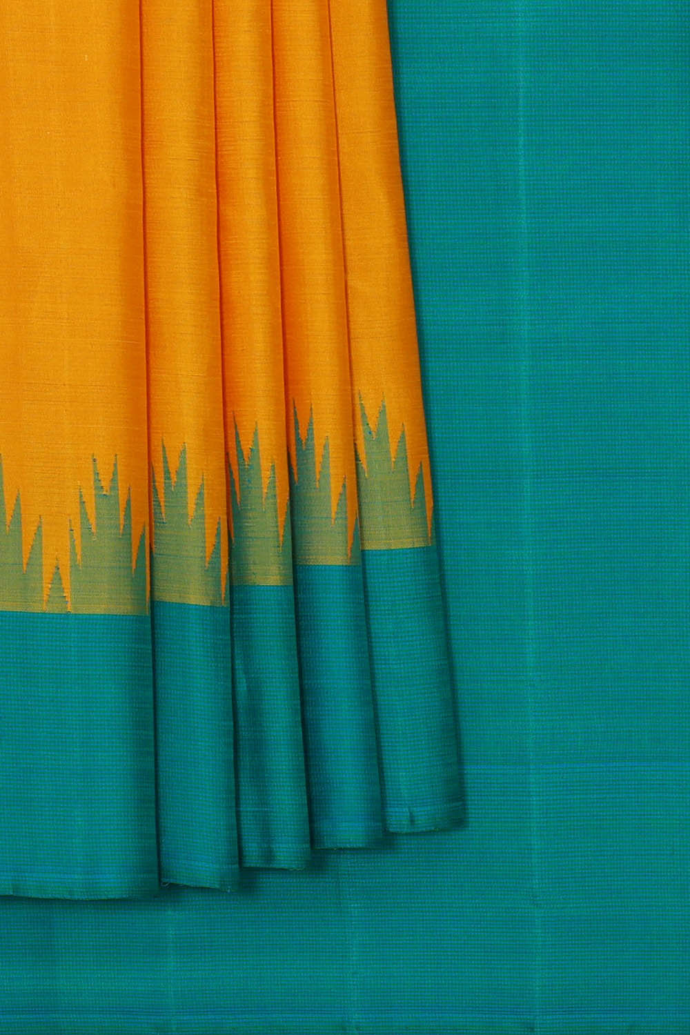 Image of Arani Silk Mustard Yellow Saree