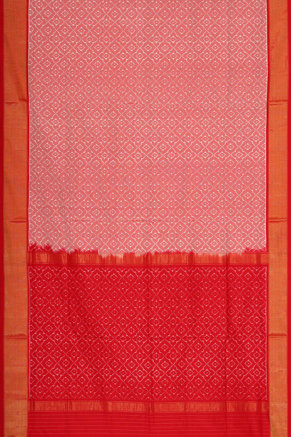 Image of Ikat Silk Light Onion Pink Saree
