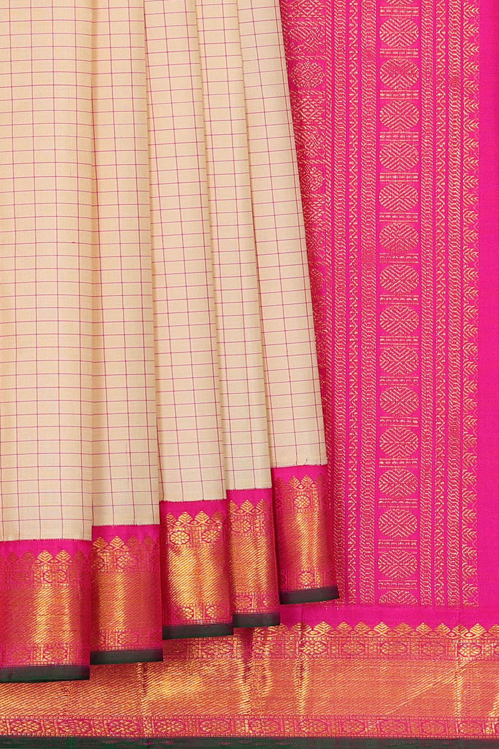 Gadwal Silk Cream Saree