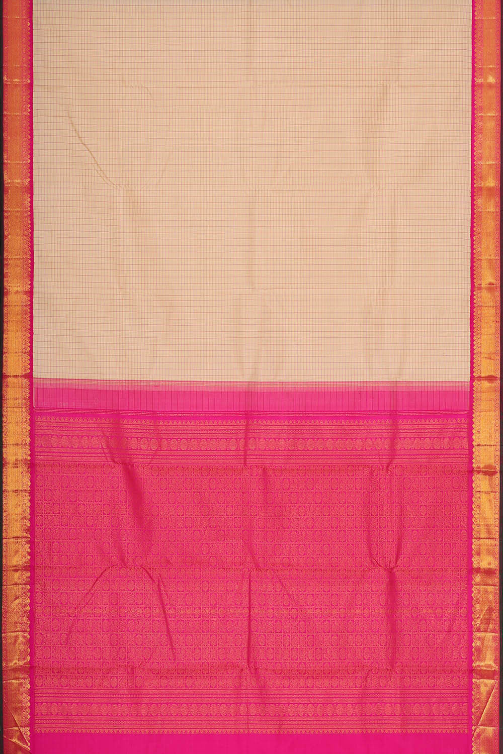 Image of Gadwal Silk Cream Saree