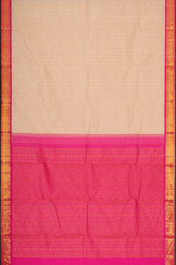 Image of Gadwal Silk Cream Saree