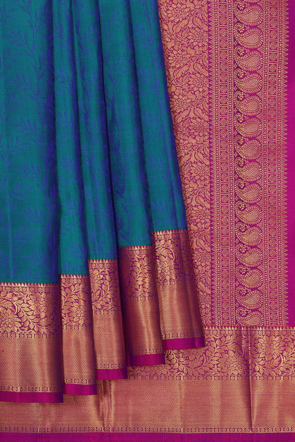 Arani Silk Peacock Blue Saree