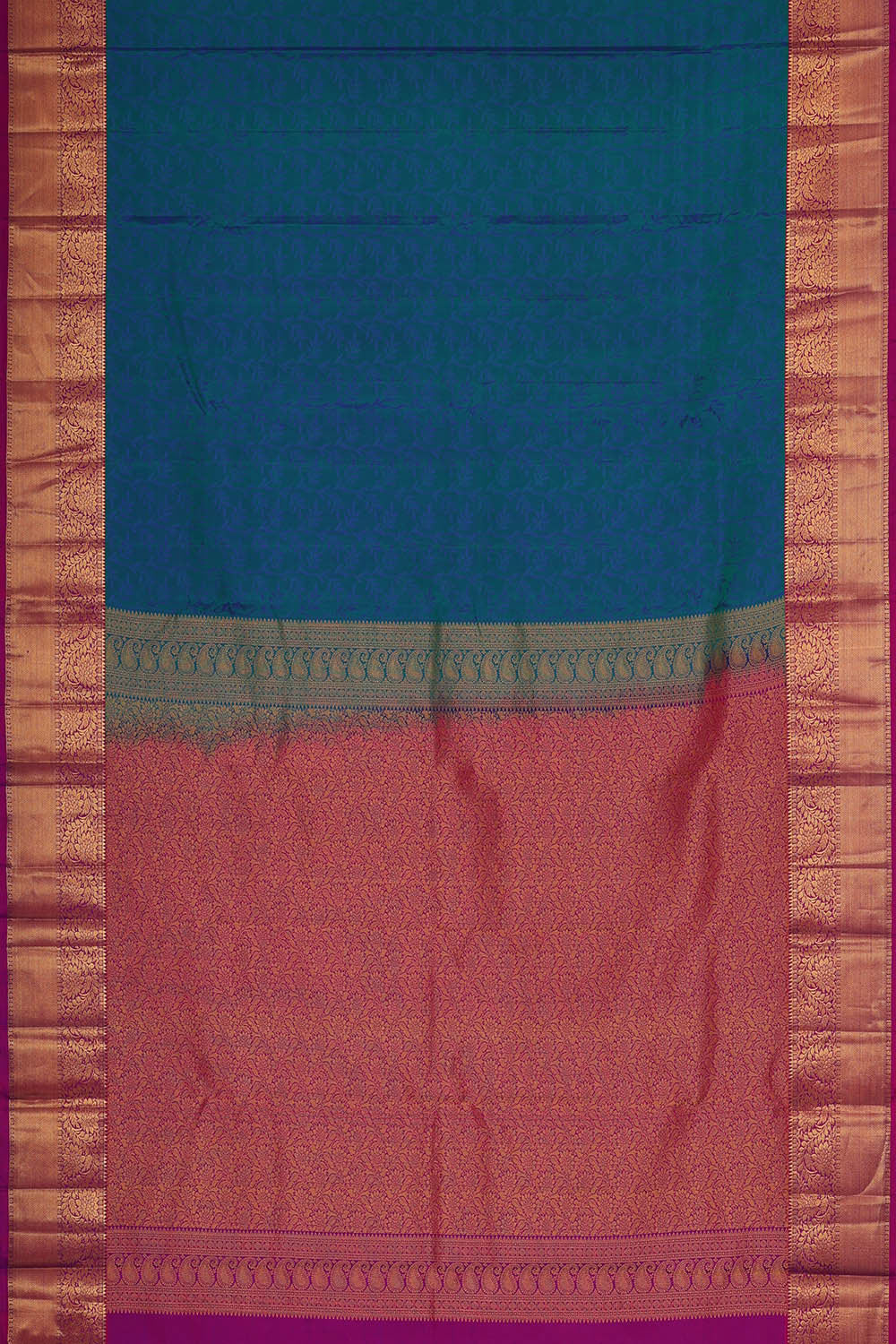 Arani Silk Peacock Blue Saree
