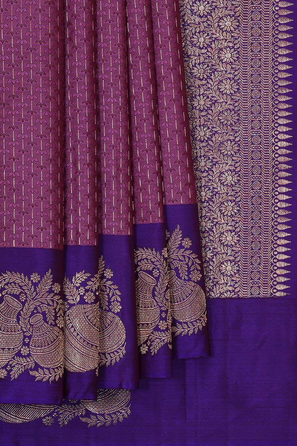Image of Arani Silk Dark Onion Pink Saree