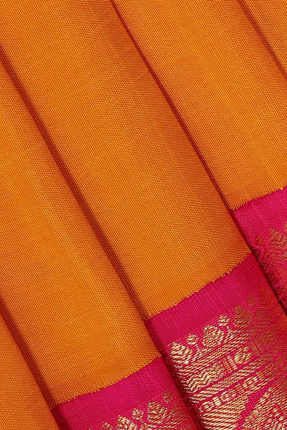 Image of Arani Silk Mustard Yellow Saree