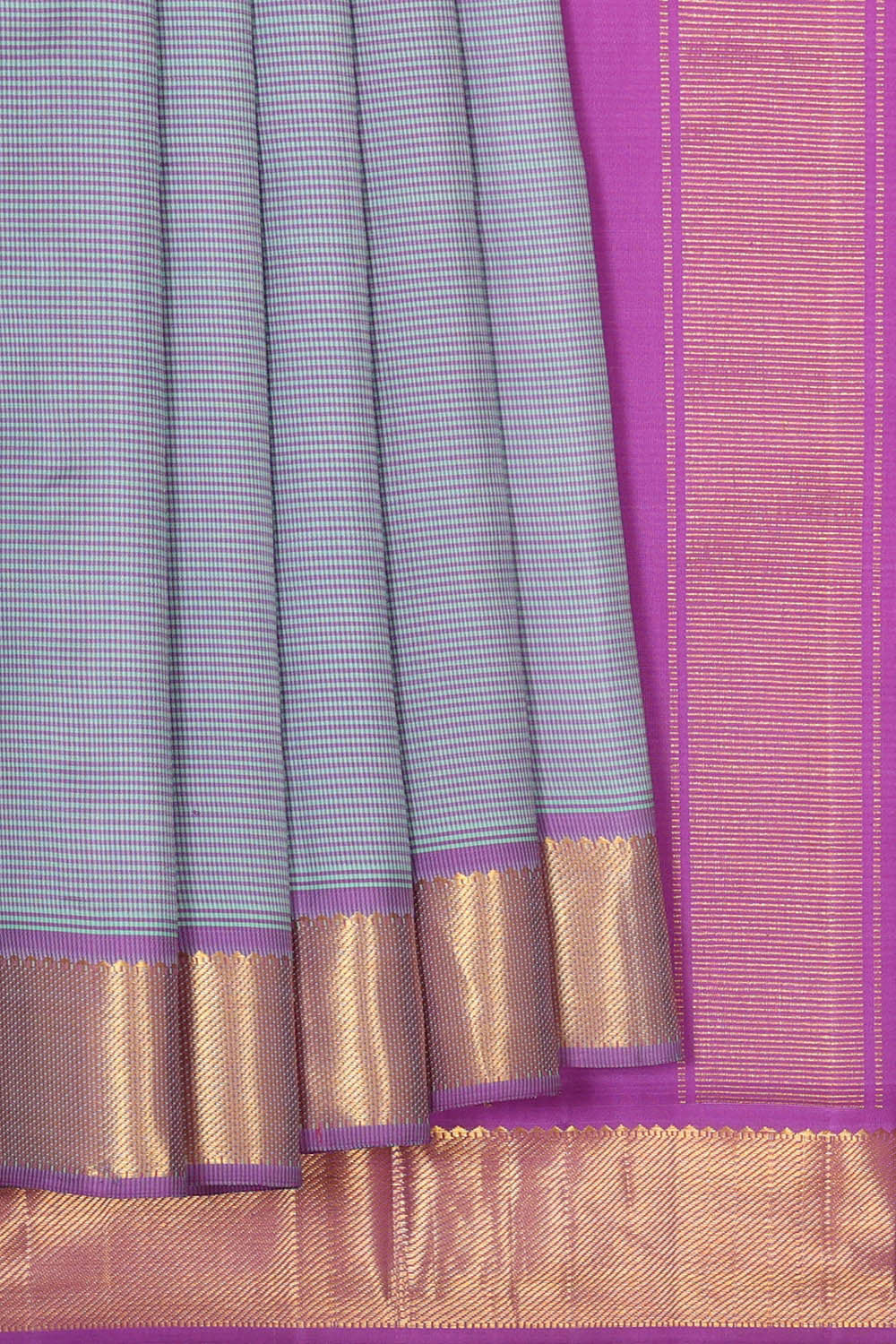 Image of Arani Silk Lavender- Light Blue Saree